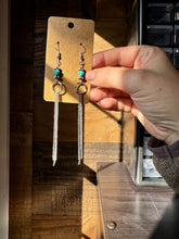 Load image into Gallery viewer, Valentine earrings - Turquoise heart and chic dangle
