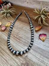 Load image into Gallery viewer, 20 1/2 inch graduated 10 to 14 mm Sterling Silver Pearls necklace
