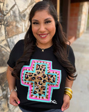Load image into Gallery viewer, Callie Ann Stelter Spring Time Leopard Cross Tee
