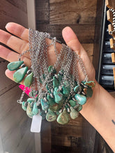 Load image into Gallery viewer, 16-Inch Green Turquoise Necklace with Sterling Silver Pearls
