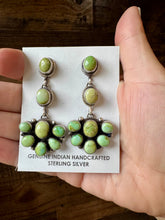 Load image into Gallery viewer, Big Dangle Sonoran Gold Turquoise Stud Earrings
