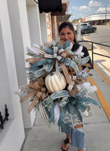 Load image into Gallery viewer, The Blues Pumpkin Fall Lux Wreath
