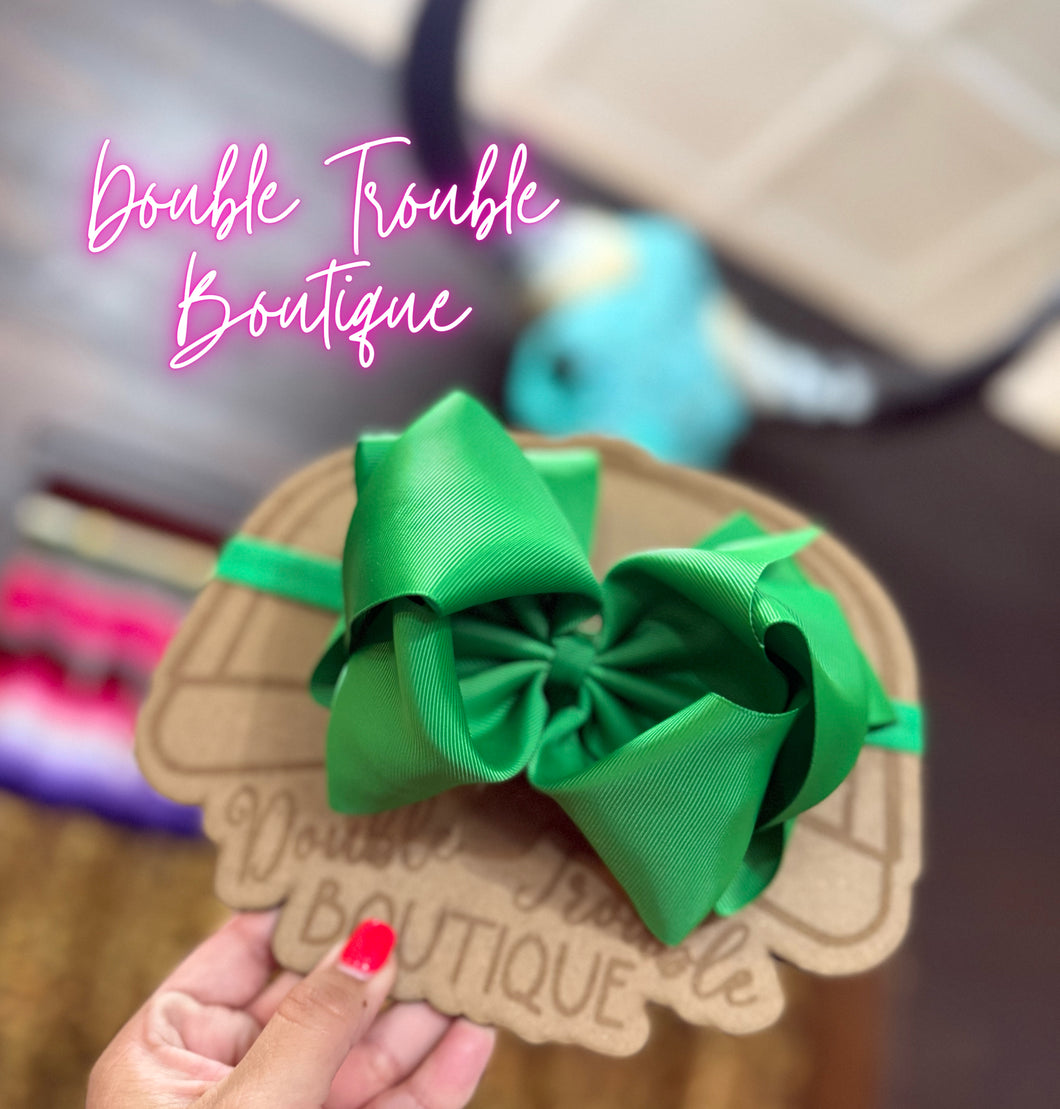 KELLY GREEN DOUBLE STACK BABY HEADWRAP