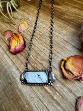 Load image into Gallery viewer, Bar Necklace - White Buffalo &amp; Sterling Silver option 4
