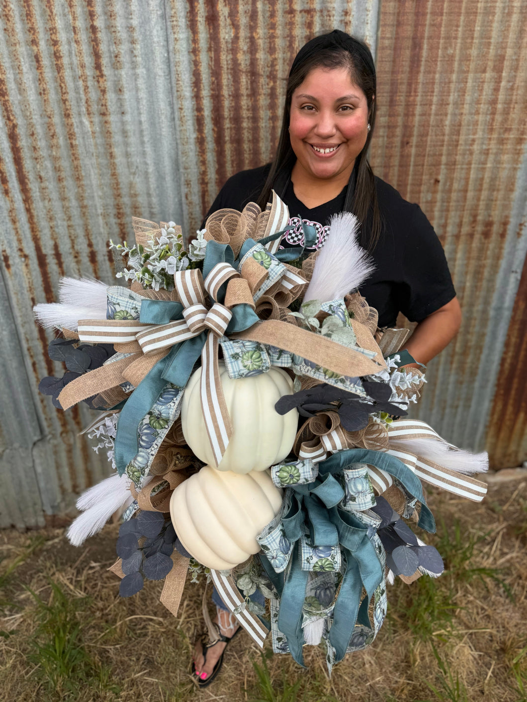 The Blues Pumpkins Super Lux Wreath