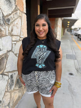 Load image into Gallery viewer, Zebra Western Bolt Crop Tank

