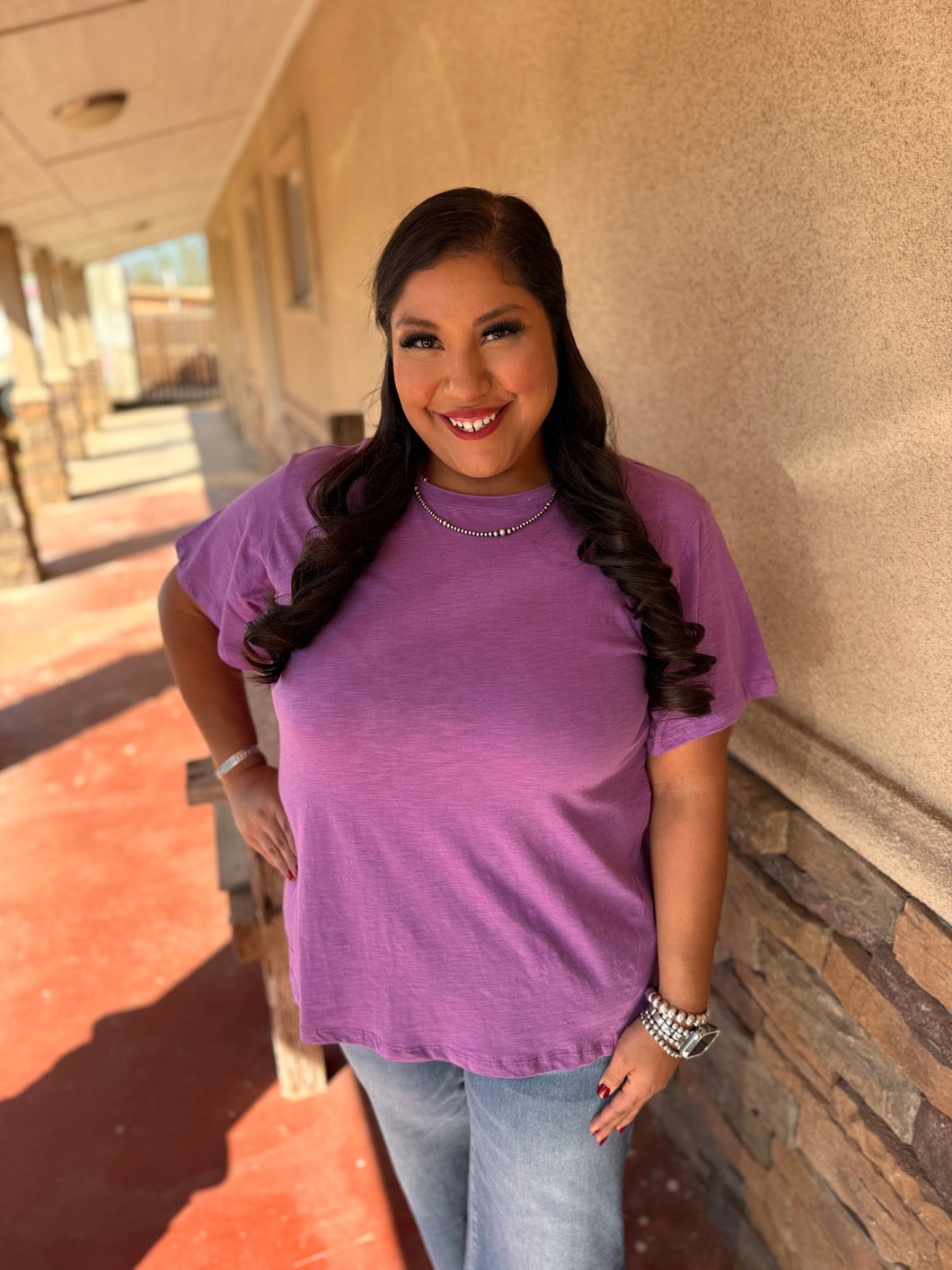 TOTALLY BASIC TEE -PURPLE