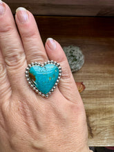 Load image into Gallery viewer, Hearth Ring -size 8 - Kingman turquoise &amp; sterling silver
