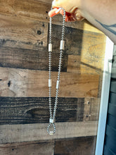 Load image into Gallery viewer, Sterling silver pearls - 28 inch - with barrel beads
