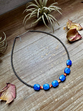 Load image into Gallery viewer, Sterling Silver &amp; Spiny Oyster Choker with Lapis – Summer Necklace
