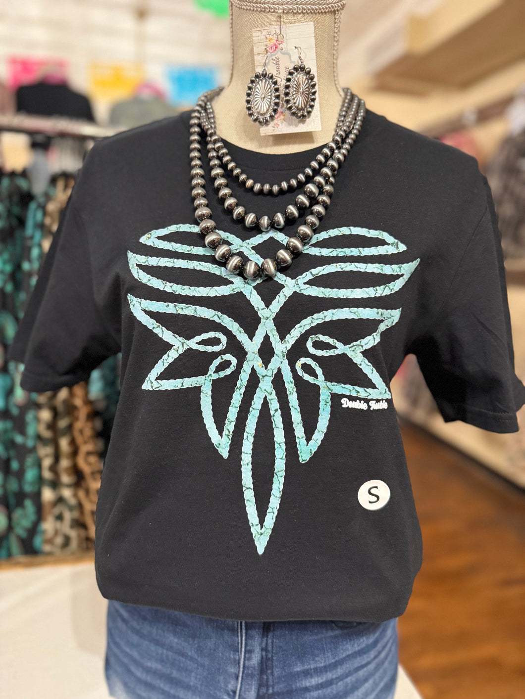 Turquoise Boot Stitch Tee