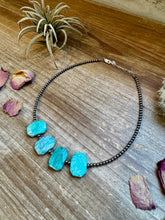 Load image into Gallery viewer, Amazonite Peruvian choker and Sterling Silver Pearls
