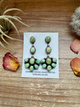 Load image into Gallery viewer, Big Dangle Sonoran Gold Turquoise Stud Earrings

