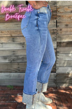 Load image into Gallery viewer, KREEK EMBROIDERED CUFFED JEANS
