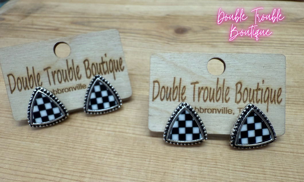 Checkered Vibe Studs