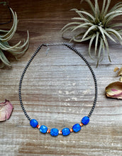 Load image into Gallery viewer, Sterling Silver &amp; Spiny Oyster Choker with Lapis – Summer Necklace
