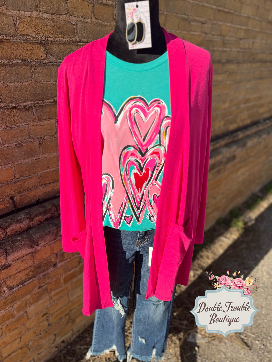 Hot Pink Slouchy Cardi