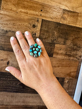 Load image into Gallery viewer, Round ring- size 6.5 - Sonoran Gold turquoise ring and sterling silver

