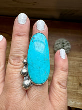 Load image into Gallery viewer, MJ collection - long turquoise stone ring - Size 6 - sterling silver
