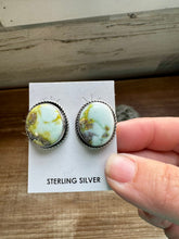 Load image into Gallery viewer, Stud Earrings Palomino Turquoise &amp; Sterling Silver
