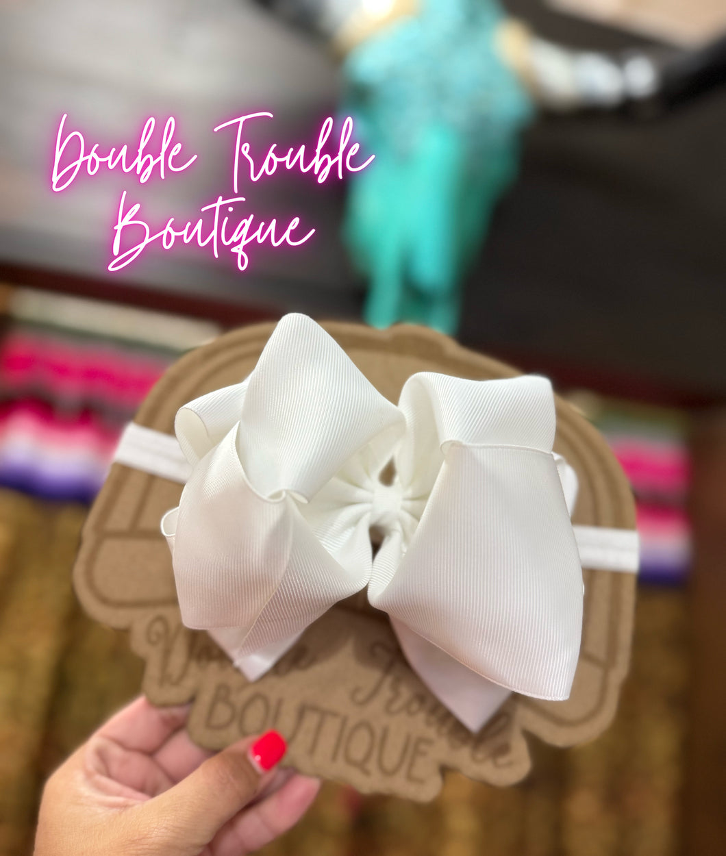 WHITE DOUBLE STACK BABY HEADRWRAP