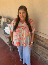 Load image into Gallery viewer, Sunset Paisley Top
