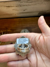 Load image into Gallery viewer, Cluster ring - size 8.5 - White Buffalo Ring - sterling silver
