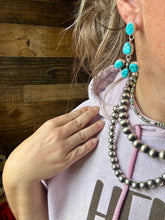Load image into Gallery viewer, Big Dangle Earrings - Kingman Turquoise &amp; Sterling Silver
