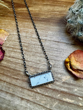 Load image into Gallery viewer, Bar Necklace - White Buffalo &amp; Sterling Silver option 3

