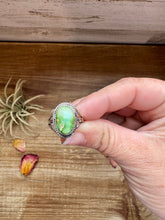 Load image into Gallery viewer, Small Ring- size 6 - Sonoran Gold Turquoise &amp; Sterling Silver
