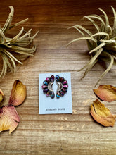 Load image into Gallery viewer, Half Cluster Earrings – Pink Dahlia &amp; Sterling Silver
