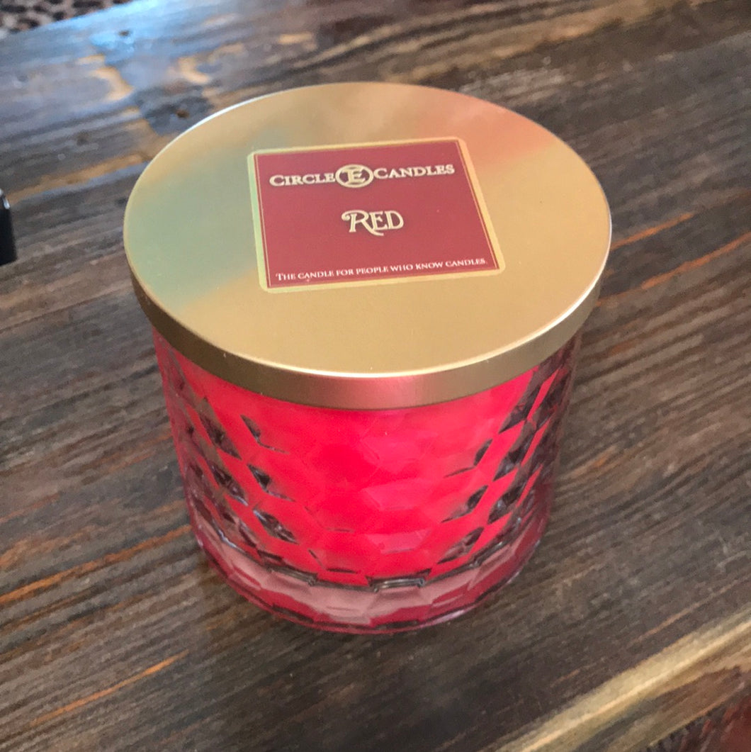 RED 17oz CANDLE BY: CIRCLE E