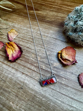 Load image into Gallery viewer, Bar Necklace Pink Dahlia &amp; Sterling Silver
