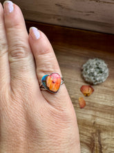 Load image into Gallery viewer, Heart Ring - Size 6 -Dahlia ring and sterling silver
