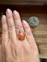 Load image into Gallery viewer, Ring - Size 7 -Red Spiny &amp; Sterling Silver

