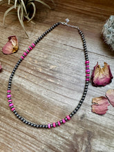 Load image into Gallery viewer, 17 inch long Pink opal faceted &amp; Sterling Silver Pearls
