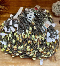 Load image into Gallery viewer, 5 Magnesite Lemon Turquoise Choker And Sterling Silver Pearls
