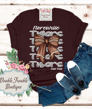 Load image into Gallery viewer, COQUETTE FOOTBALL BOW MASCOT SPIRIT TEE
