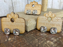 Load image into Gallery viewer, Clear Silver 12MM Crystal Post Studs
