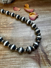 Load image into Gallery viewer, 35 inch necklace - 14 mm &amp; 10 mm saucer Sterling Silver Pearls
