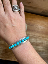 Load image into Gallery viewer, Cuff Bracelet - Kingman Turquoise &amp; Sterling Silver option III
