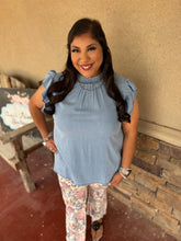 Load image into Gallery viewer, BABYDOLL DENIM TOP

