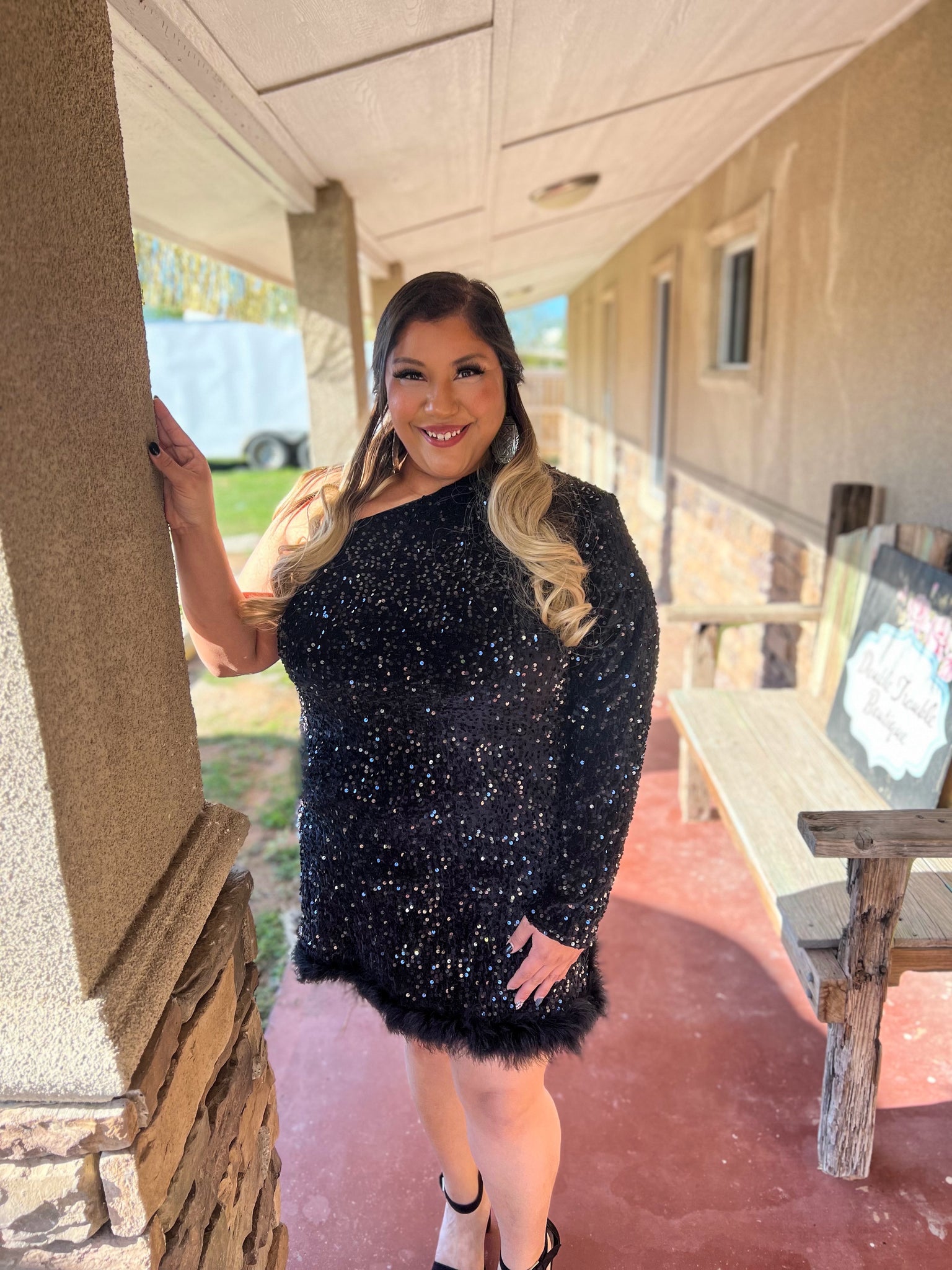 CASINO NIGHT FEATHERED SEQUIN DRESS Double Trouble Boutique CASINO NIGHT FEATHERED SEQUIN DRESS Double Trouble Boutique