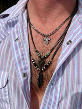 Load image into Gallery viewer, Men black chain with arrow and real turquoise
