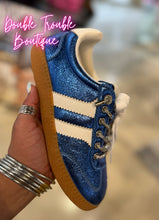 Load image into Gallery viewer, HEADS UP METALLIC BLUE SNEAKERS BY: CORKYS
