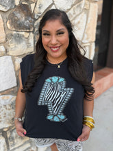 Load image into Gallery viewer, Zebra Western Bolt Crop Tank

