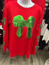 Load image into Gallery viewer, THE SEQUIN BOW L/S TOP
