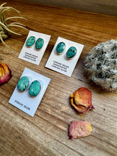 Load image into Gallery viewer, Stud Earrings - Turquoise oval stud earrings

