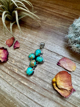 Load image into Gallery viewer, Cross Pendant - Kingman Turquoise &amp; Sterling Silver
