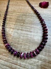 Load image into Gallery viewer, 20 Inch purple spiny shell and 3 mm sterling silver pearls
